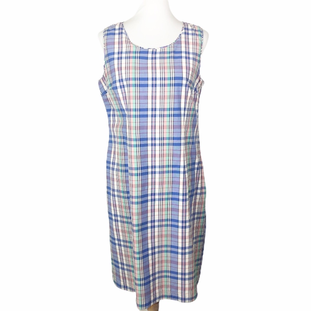 LL Bean Pastel Plaid Sun Dress Sz. 10